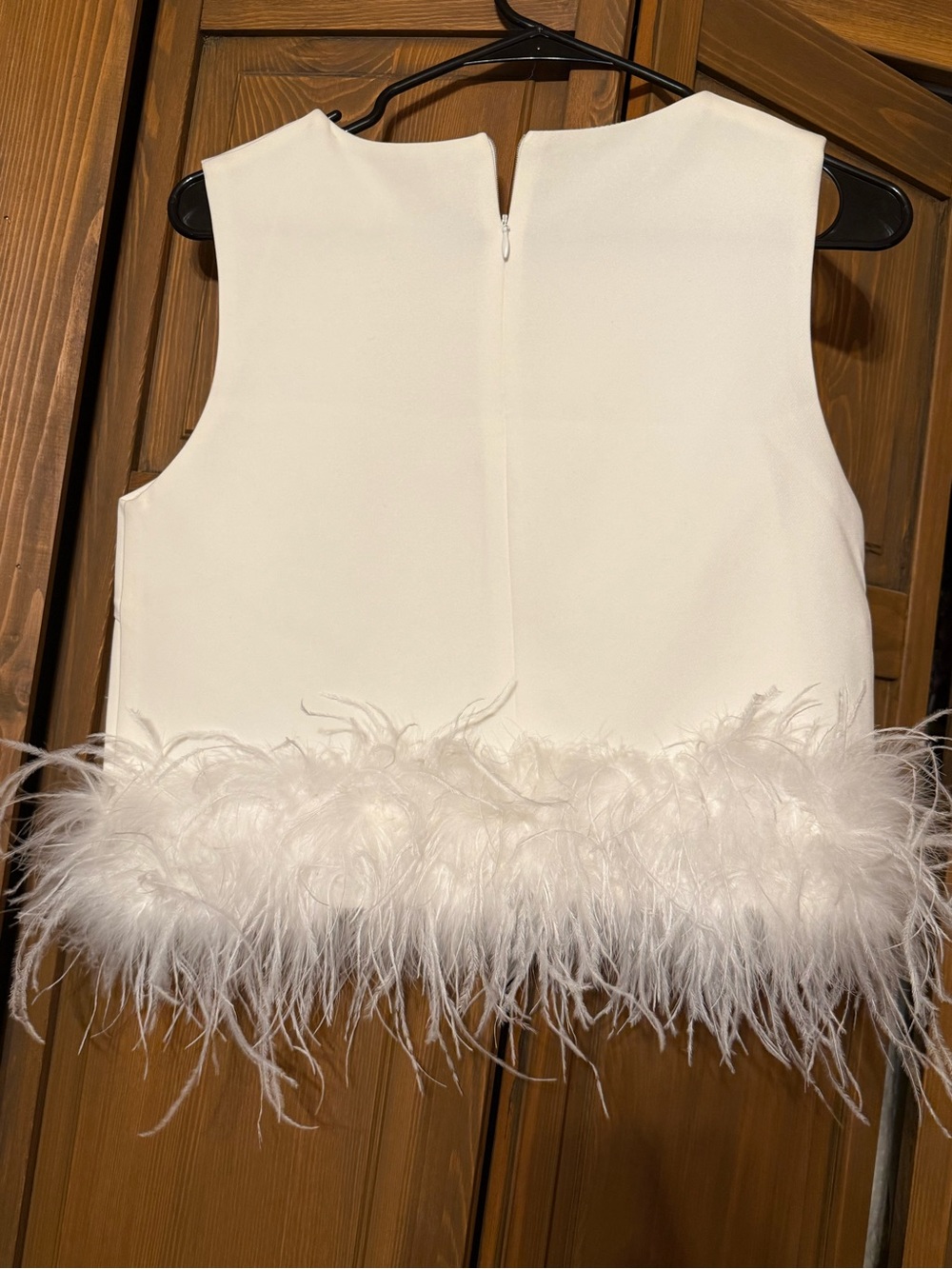 White Feather Semi Crop Top - Picture 2 of 2